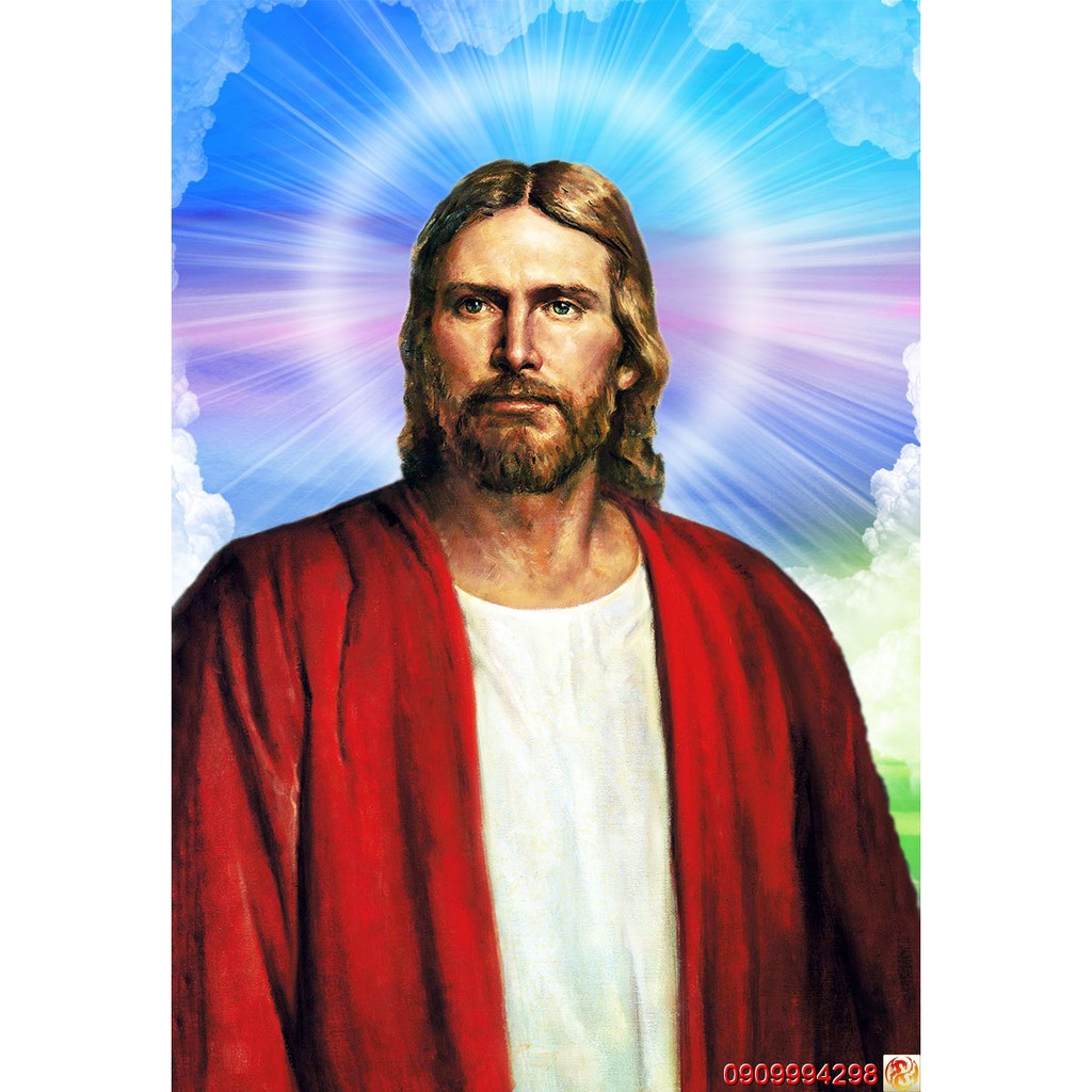 Tranh dán tường 3d hình Chúa Jesus, Hình Đức Mẹ Maria