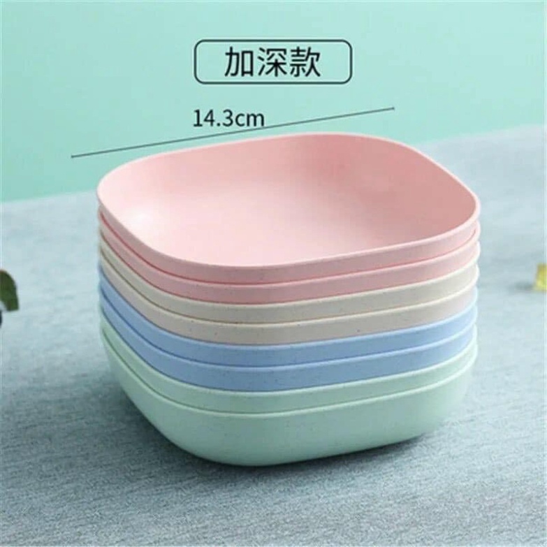 Set 8 đĩa lúa mạch cao cấp an toàn hình vuông mới - Kt 14.5cm