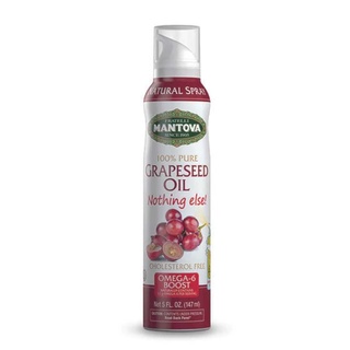 Dầu ăn dạng xịt ít calo hạt nho grapeseed oil spray mantova 147ml