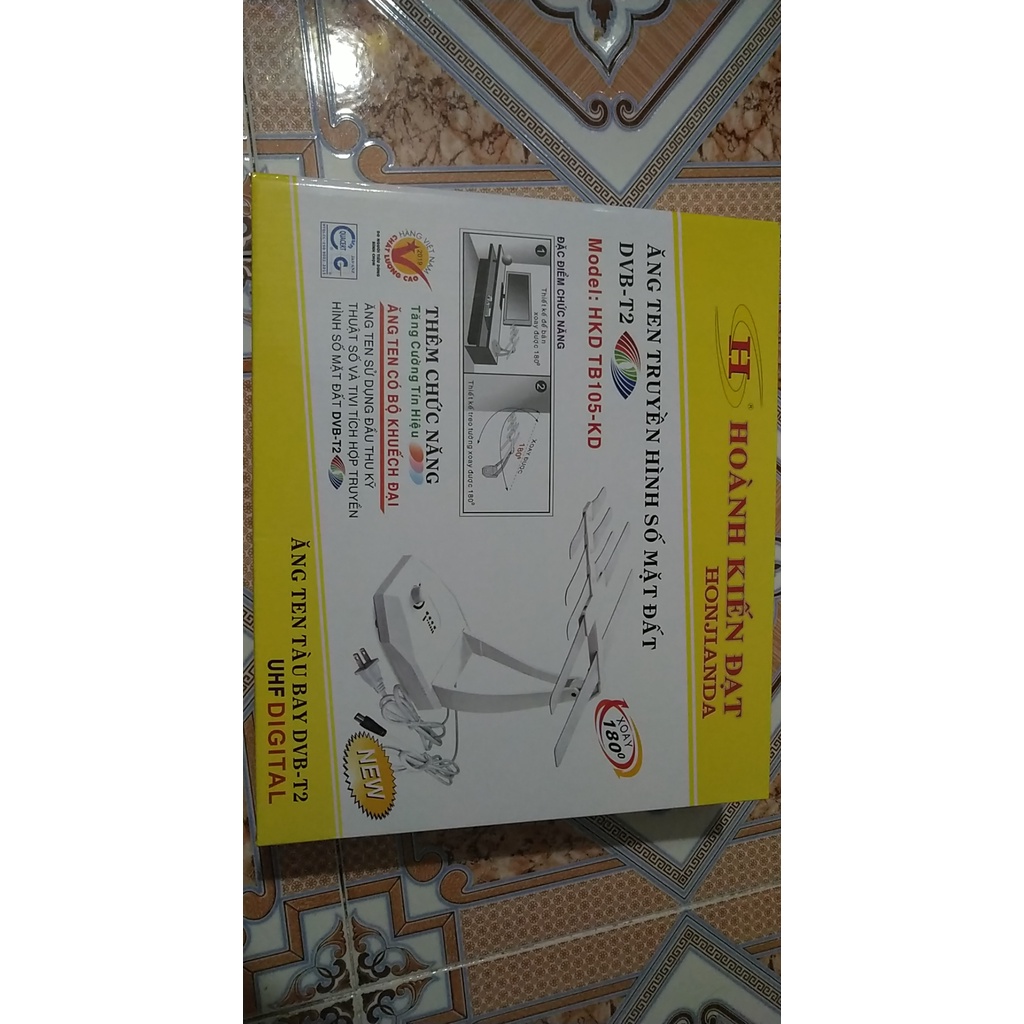 ANTEN TRONG NHÀ DVBT2  HOÀNH KIẾN ĐẠT model TB105 - CÓ DÂY CẤP NGUỒN , THU SÓNG SIÊU KHỎE PHÙ HỢP VỚI NHÀ CAO TẦNG , ,,,