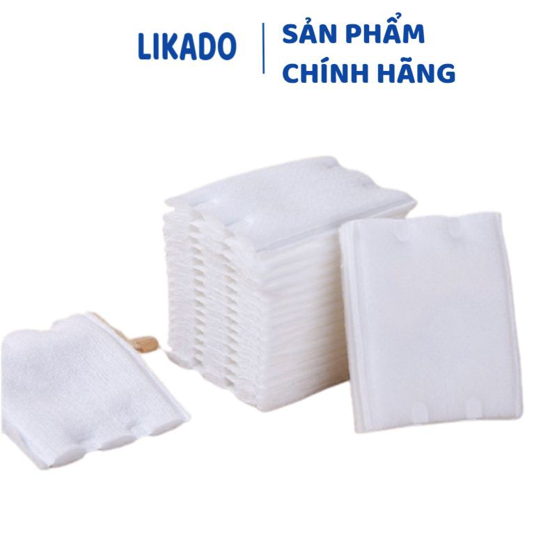 [LIKADO] Bông tẩy trang Likado 3 lớp 2 mặt chất liệu cotton bông sợi tiệt trùng túi 200 miếng( 1 túi)