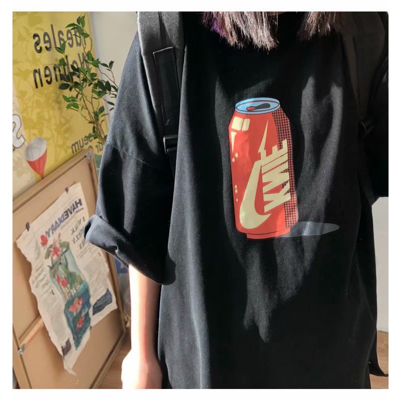 Áo thun tay ngắn cổ tròn in họa tiết coca cola kiểu Hàn Quốc cá tính cho nam và nữ size Size S-8Xl