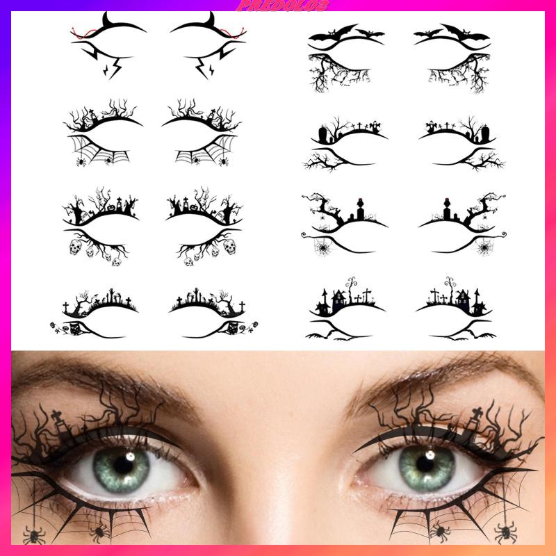 [Predolo2] Miếng Dán Kẻ Mắt Bằng Ren Trang Trí Tiệc Halloween Chất Lượng Cao