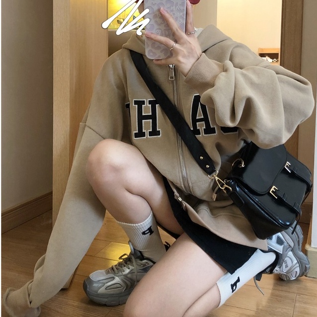 SUXI Áo Hoodies Tay Dài Hoạ Tiết Chữ Thêu Thiết Kế Mới Thời Trang Mùa Thu Cho Phái Nữ