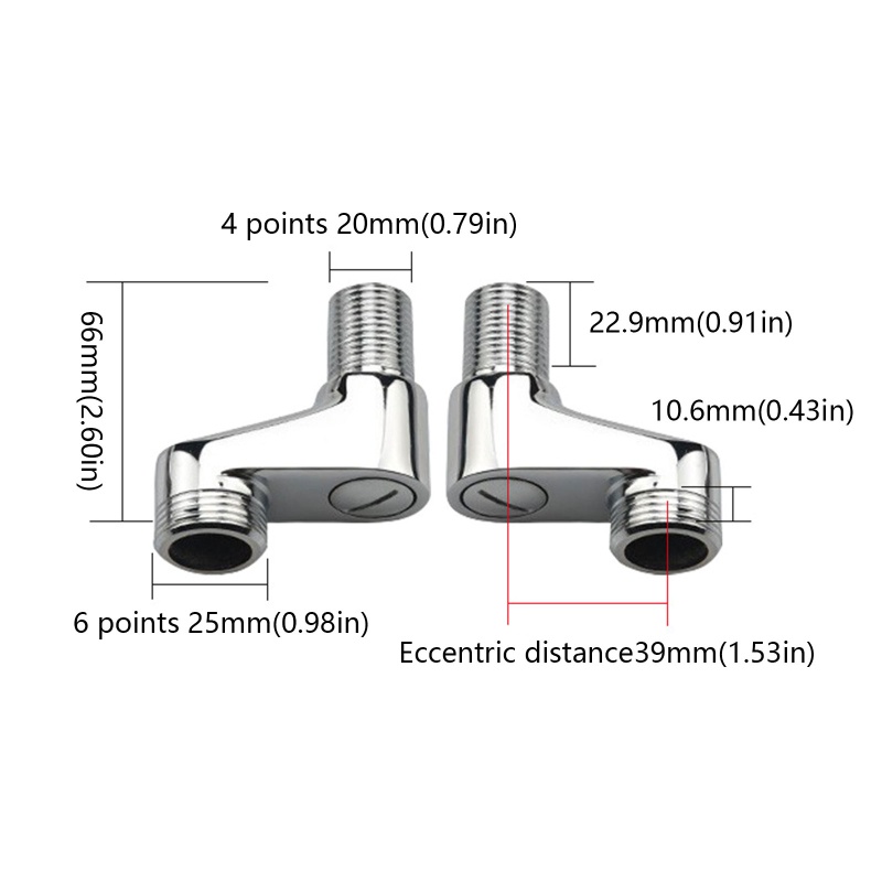 Set 2 Vòi Nước Bằng Đồng Có Thể Điều Chỉnh Góc Độ Eccentric Union Dễ Lắp Đặt