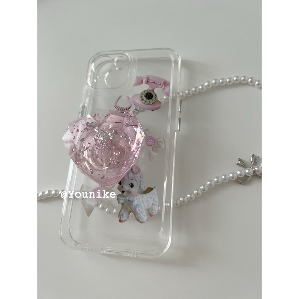 Ốp Điện Thoại Hình Búp Bê Màu Hồng Phong Cách Hàn Quốc Cho Iphone 14 / 13pro / 12promax / 11 / r