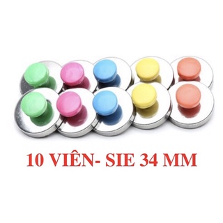 Túi 10 viên Nam châm núm nhựa gắn bảng 28-34mm