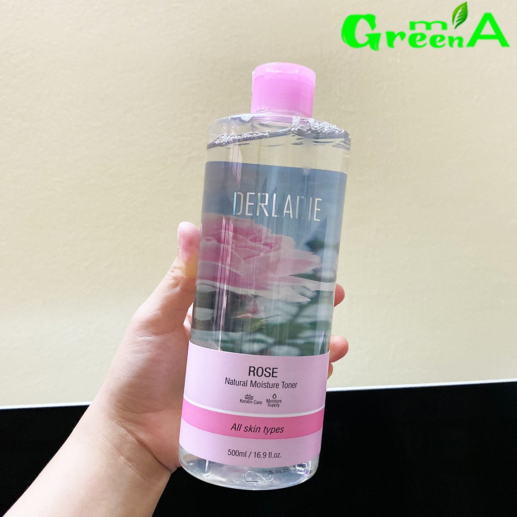 Nước Hoa Hồng Toner Derladie Rose Natural Moisture Toner 500ml Siêu Cấp Ẩm Nhập Khẩu Chính Hãng