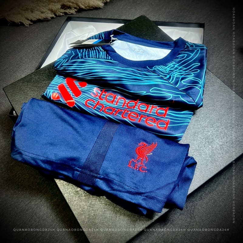 Bộ quần áo đá banh CLB Liverpool màu xanh than mùa 22-23 hàng cao cấp