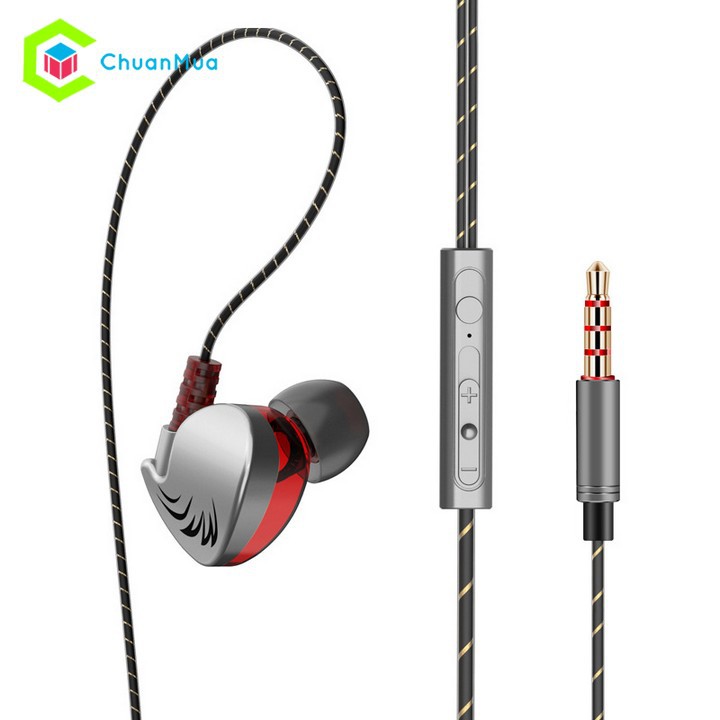Tai Nghe Nhét Tai Có Dây Gaming QKZ CK7 chống ồn, âm thanh Hifi chất lượng cao, dáng thể thao, kèm mic đàm thoại