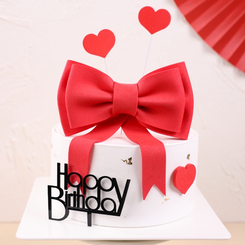 phụ kiện trang trí bánh [FREESHIP❤️] Cắm nơ bản to siêu đẹp