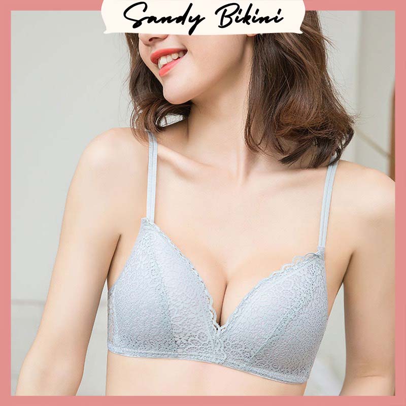 ÁO LÓT NỮ ĐÚC REN ĐỆM MỎNG KHÔNG GỌNG DÂY KÉP SEXY