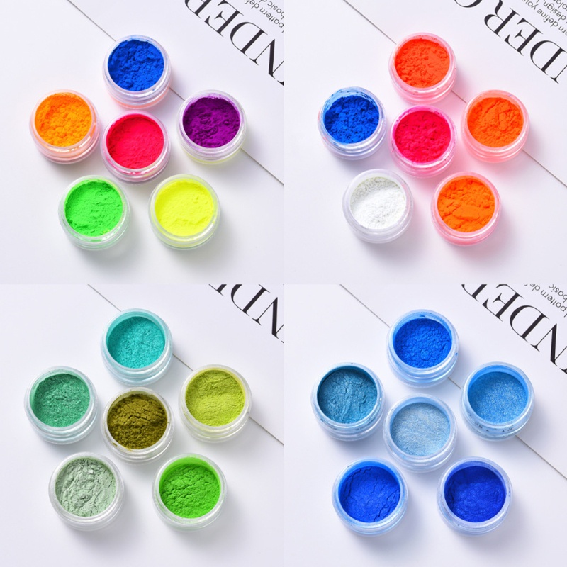Set 6/ 24 hộp bột mica ngọc trai cấp mỹ phẩm nhuộm nhựa resin epoxy tự làm trang sức thủ công