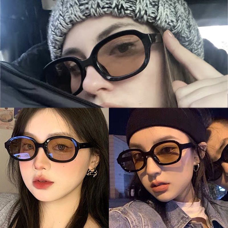 Kính Mát Hình Oval Màu Sắc Ngọt Ngào Chống Tia UV Phong Cách Cổ Điển Thời Trang Cho Nữ