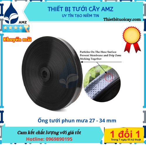 Ống dây tưới phun mưa phi 34mm không lỗ hoặc 5 lỗ chéo - 100% nhựa nguyên sinh và phụ kiện