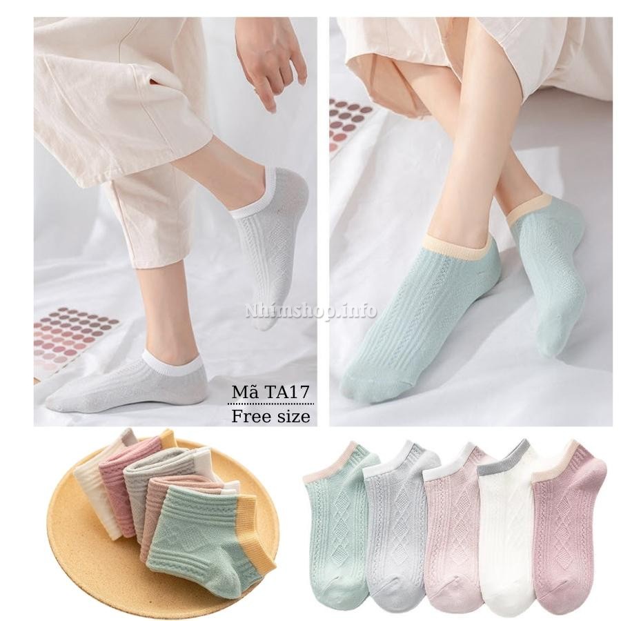 Tất bé gái cổ thấp ngắn thoáng khí thấm hút mồ hôi nhiều màu mang hè siêu xinh phù hợp trẻ em học sinh 8 - 12 tuổi TA17