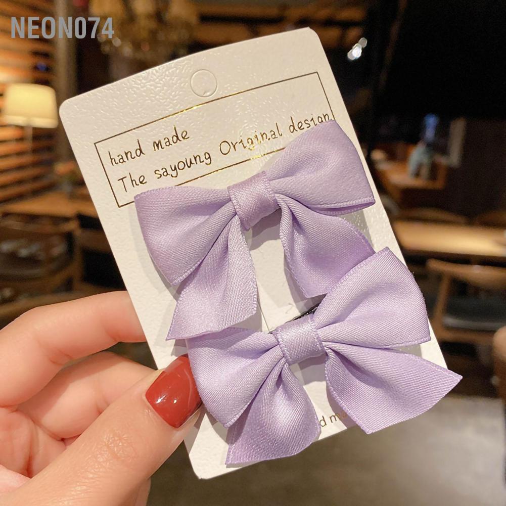 Neon074  Set Kẹp Tóc Nơ Dễ Thương Cho Bé Gái  Nơ Kẹp Tóc Di Động Nhỏ Xinh Xắn Trang Trí Cho Bé Gái