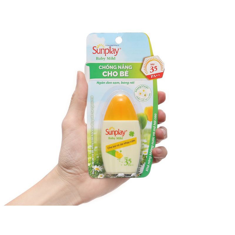 Sữa chống nắng cho bé và da nhạy cảm Sunplay Baby Mild SPF35+, PA++