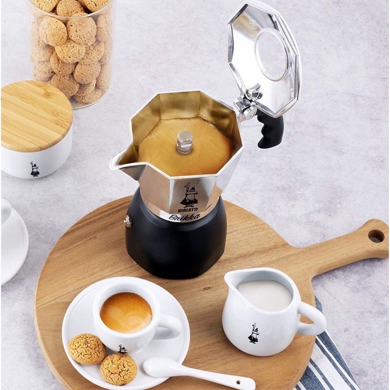 [CHÍNH HÃNG] Ấm pha cà phê kiểu Ý MOKA Bialetti Brikka 2 cups (100ml) nhôm + van áp suất tạo bọt CREMA cho cf Espresso