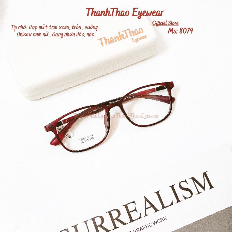 Gọng Kính Cận Nữ Đẹp , Kính Mắt THANHTHAO EYEWEAR Nam Nữ Nhận Lắp Đổi Màu, Chống Ánh Sáng Xanh Nhựa Dẻo, Nhẹ 8079