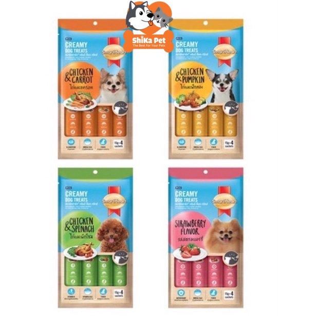 Súp Thưởng Smartheart Creamy Dog Treats Cho Chó(15x4g)