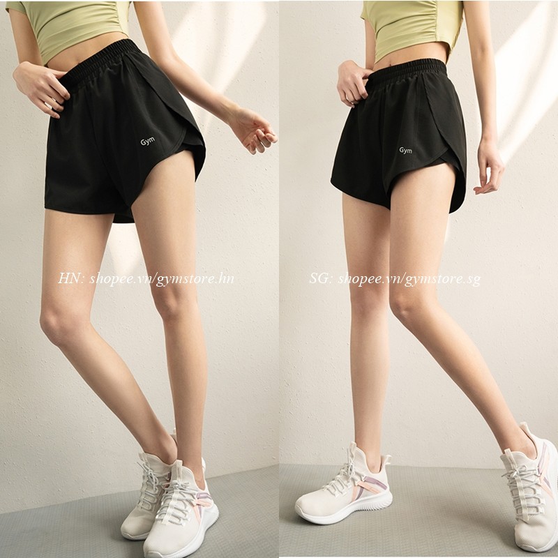 Quần Biker Short Đùi Tập Gym RUN ❤️𝐗𝐈̣𝐍 𝐑𝐄̉ Đ𝐄̣𝐏❤️  Vải dù 2 Lớp Cho Nữ Tập Thể Thao GYMSTORE 996