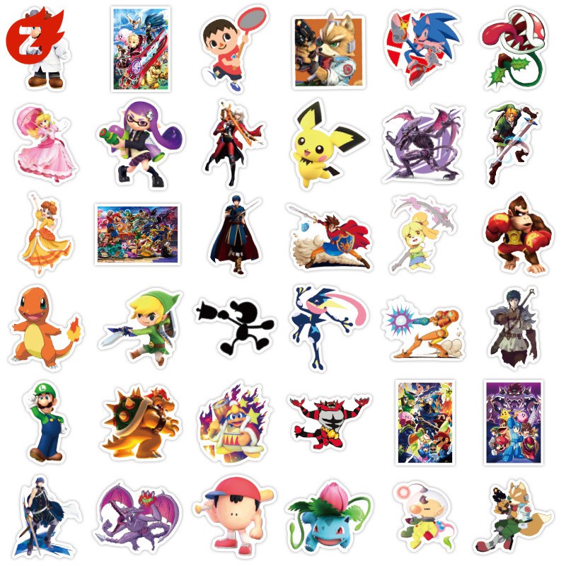 ✨Nintendo Super Game🎮~Super Smash Bros./Smash Brothers🧩 Waterproof Graffiti Stickers For Kids Toy/Laptop/Skateboard/Luggage