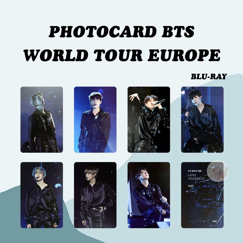 Thẻ Card Bo Góc Thành Viên BTS -  WORLD TOUR EUROPE BLU-RAY- Giấy C300 Cứng Cáp - Cán Sần Xịn