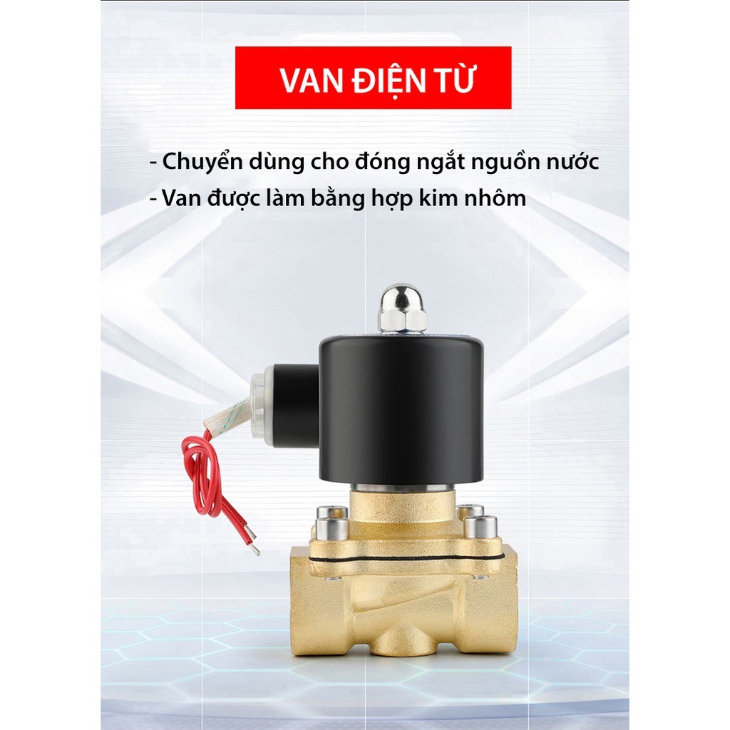 Van điện từ phi 42mm thường đóng tự động đóng mở nước bằng điện điện 220v