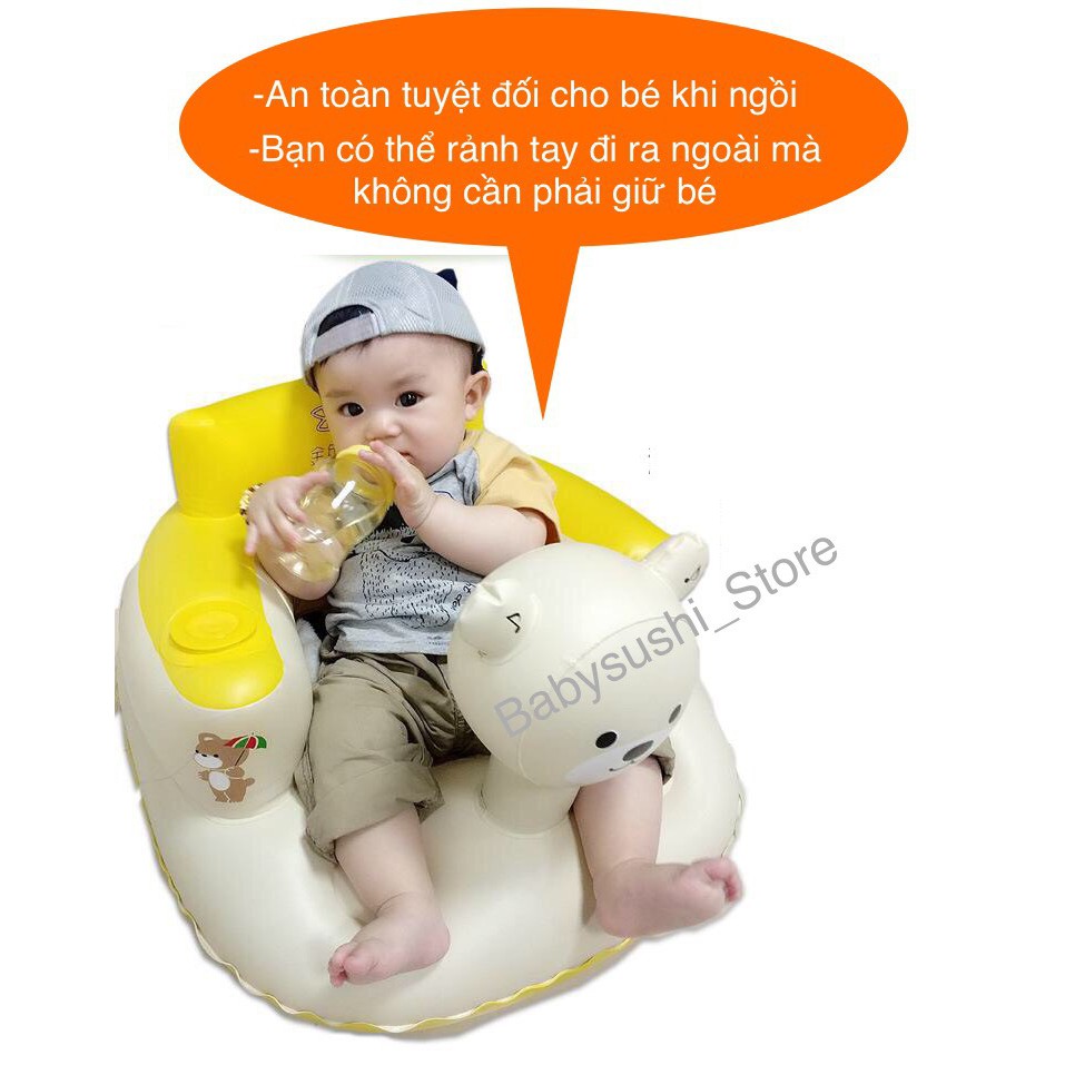 Ghế hơi tập ngồi nâng đỡ cột sống chống ngã cho bé, ghế tập ngồi đa chức năng cao cấp
