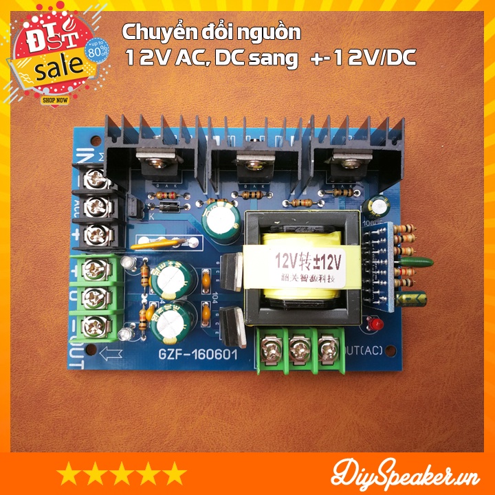 Mạch biến nguồn đơn 12V thành nguồn đôi +-12V / +-15V / +-18V/ +-24V