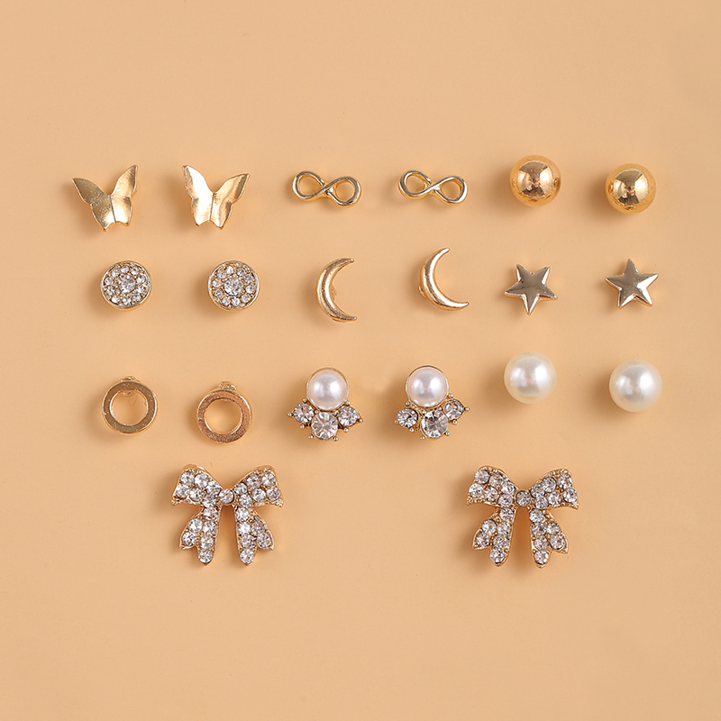 Bông Tai Hình Bướm Đính Đá Và Ngọc Trai Nhân Tạo Thời Trang