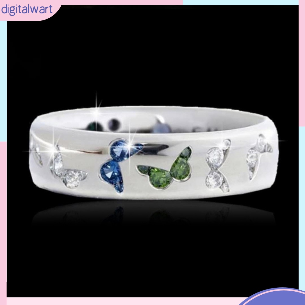 Nhẫn Hợp Kim Hình Bướm Đính Đá Zircon Thời Trang Dành Cho Nữ