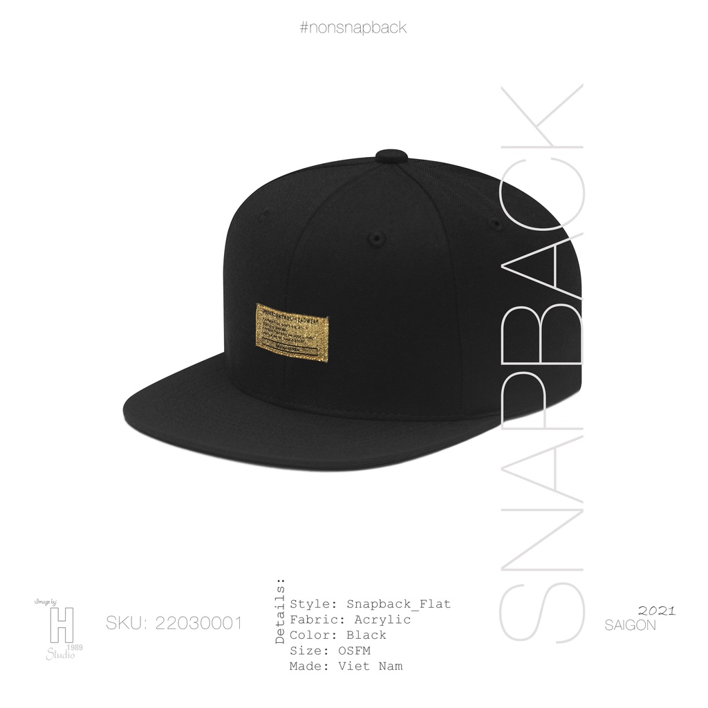 Mũ snapback thời trang nam màu đen cao cấp UDC logo vàng hàng chất lượng tiêu chuẩn xuất khẩu