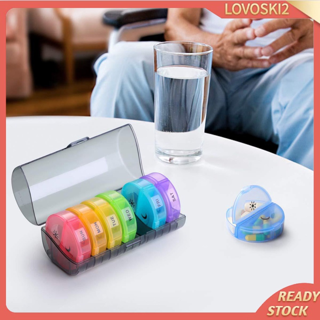 Twice-a-Day Weekly Pill Organizer 7 Day 2 Times a Day for Pills Supplements