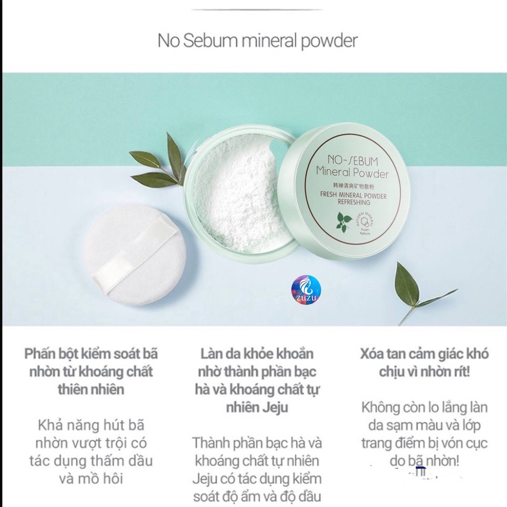 PHẤN PHỦ KIỀM DẦU DẠNG BỘT NO SEBUM MINERAL POWDER ROREC SamBeauty