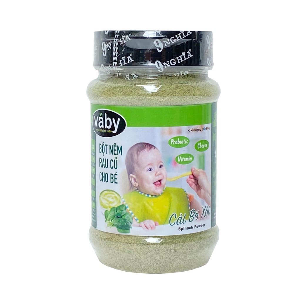 Bột nêm Rau Củ & Phô Mai dành cho bé ăn dặm VABY hủ 90g - Gia vị nêm và rắc dành cho bé từ 6 tháng tuổi