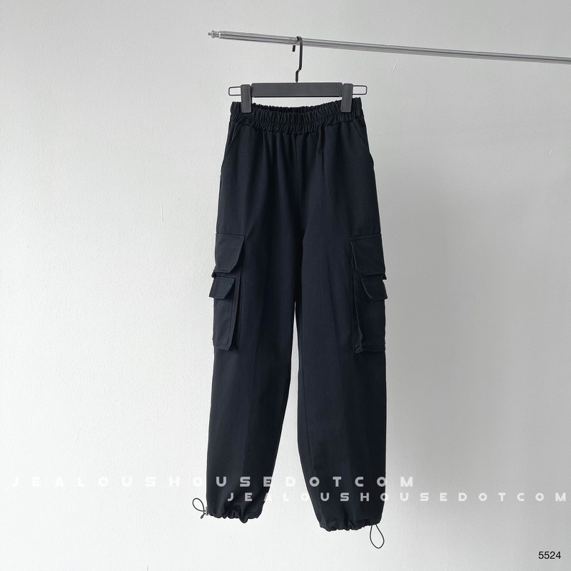 Quần jogger nữ, quần vải kaki 6 nắp túi hộp 5524