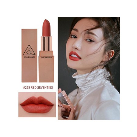 Son thỏi 3ce Lip color màu 228 Red Seventies