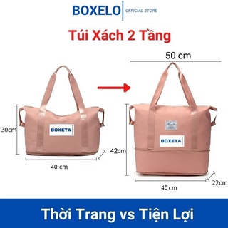 Túi du lịch nữ đa năng 2 tầng, túi xách du lịch cỡ lớn nam đựng quần áo mỹ phẩm gấp gọn