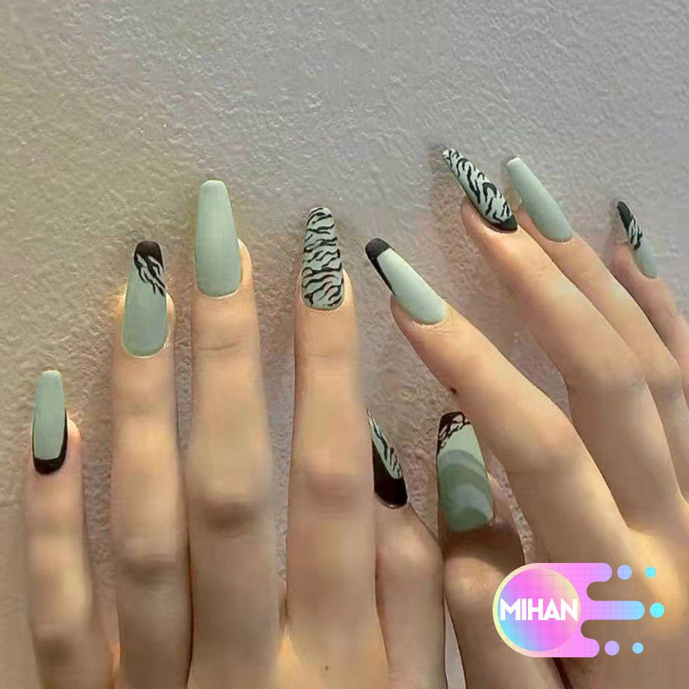 [Hàng mới về] Hộp 24 móng tay giả dáng dài có thể tháo rời sành điệu cho nữ