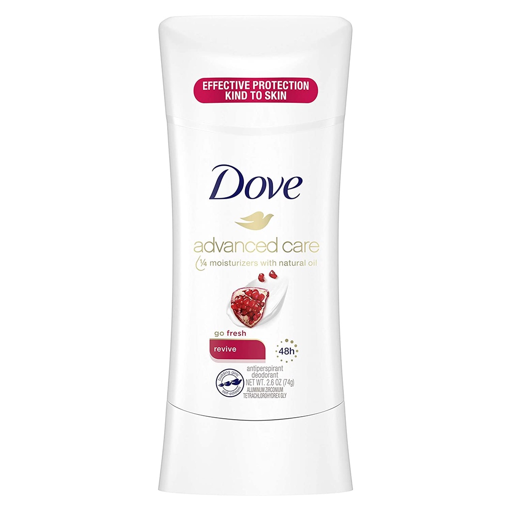 Lăn khử mùi Dove Advanced Care Go Fresh Revive - Hương Lựu ( 74g ) Khô Thoáng 48h