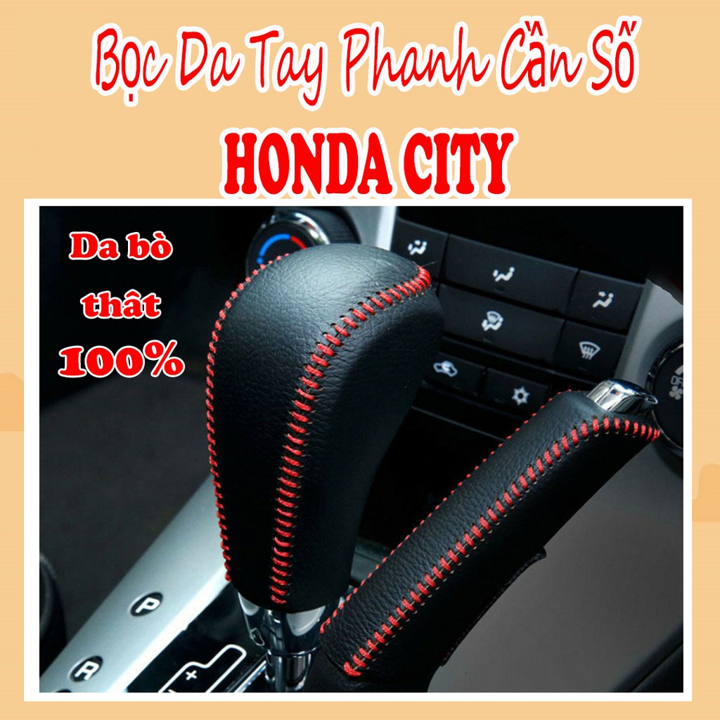 Bọc Tay Phanh Cần Số Honda CITY 2012 đến 2021 Chất liệu da bò thật