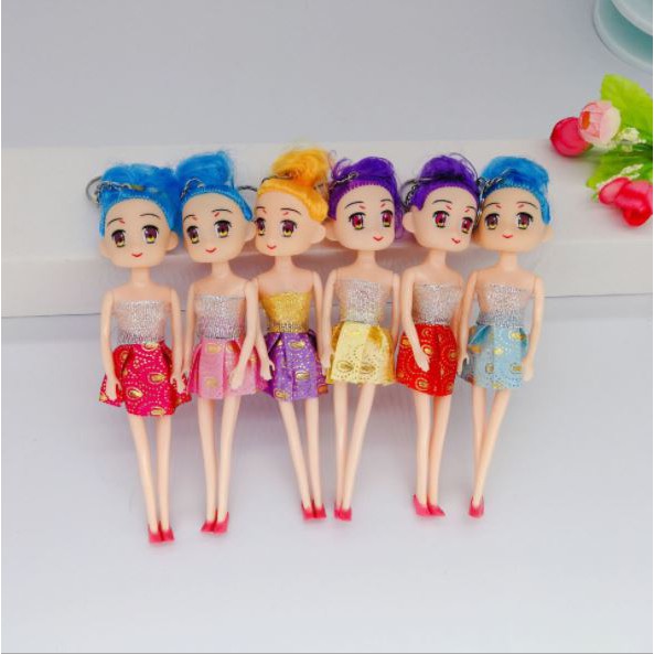 Đồ trang trí sinh nhật cho bé trai bé gái - BÚP BÊ CHIBI VÁY NGẮN nhựa