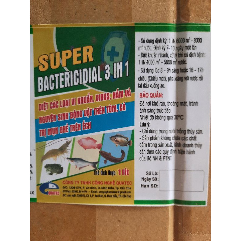 Super 3.1 diệt khuẩn, nấm, virus và nguyên sinh động vật trên tôm cá