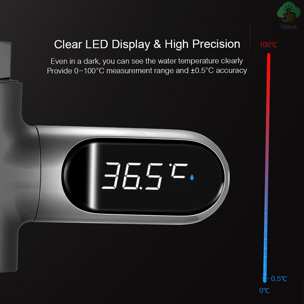 Đèn LED Kỹ Thuật Số Hiển Thị Nhiệt Độ Vòi Hoa Sen 0~100°C Nhiệt Kế Đo Nhiệt Độ Nước Tắm Cho Bé Có Màn Hình Hiển Thị 360 Độ° Màn Hình Xoay Cho Phòng Tắm Nhà Bếp