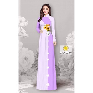 Vải Áo Dài Tằm Ý Hoa Hướng Dương Phối Màu