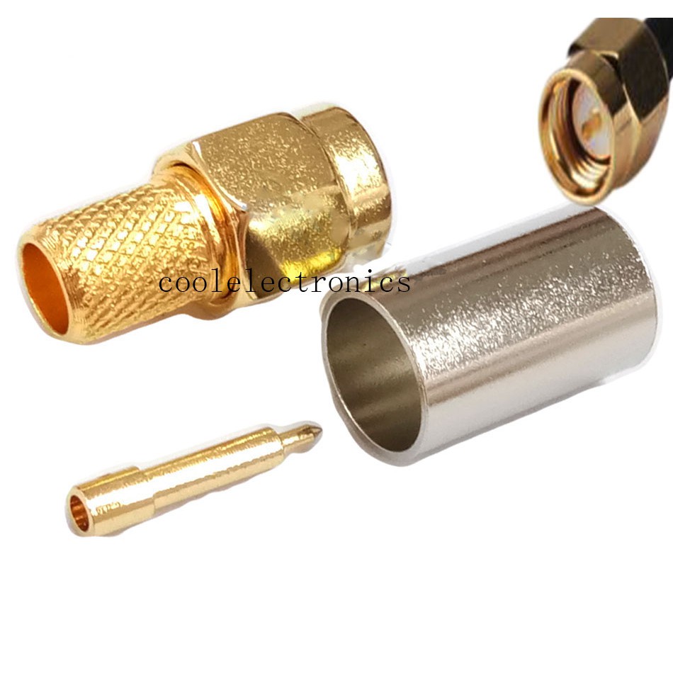 5 Chiếc SMA Nam Cắm Thẳng Uốn Cho RG8X LMR240 Cáp Coax RF Kết Nối Adapter