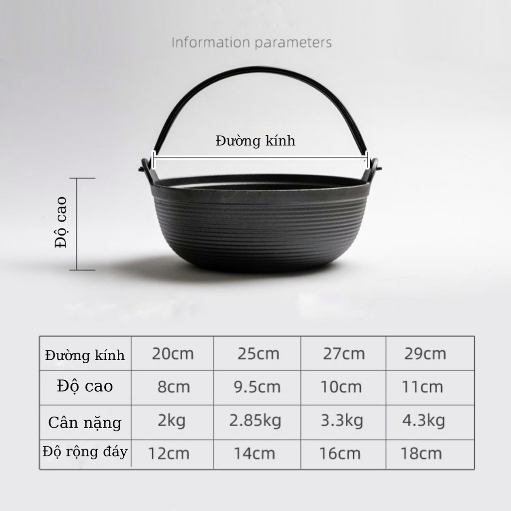 Nồi gang chống dính tự nhiên dùng được trên bếp từ, nồi gang đúc nguyên khối rapio LIINKITCHEN
