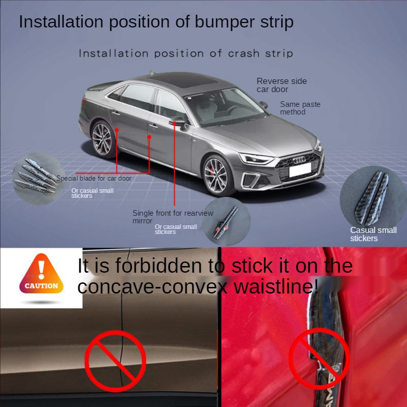 Miếng dán sợi carbon chống va chạm cho gương chiếu hậu xe hơi